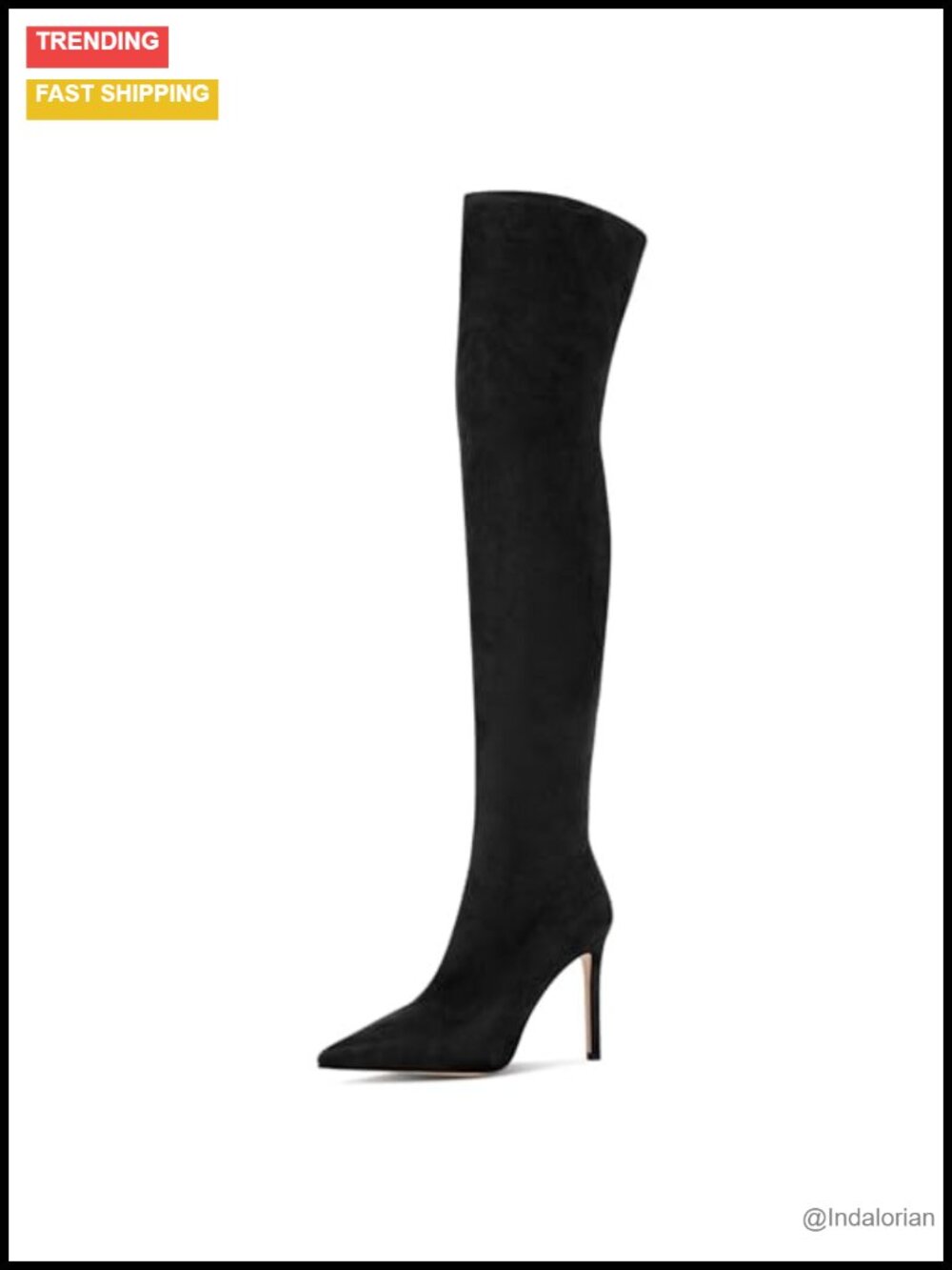 Suede Over the Knee Boots Pointed Toe High Heel Thigh High Stretch